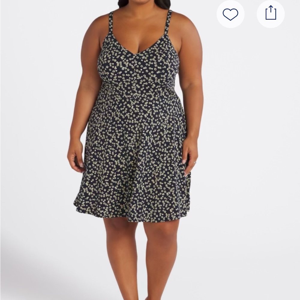 nine britton Black Dress with Cream Floral Print